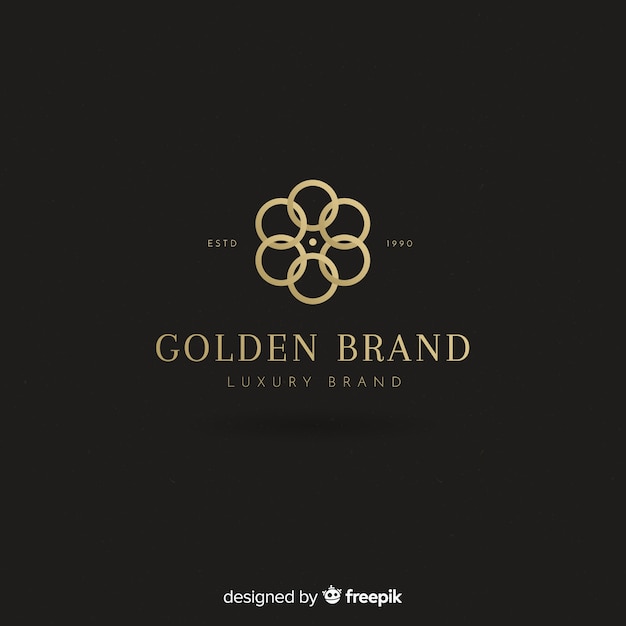 Logo dorado elegante estilo plano