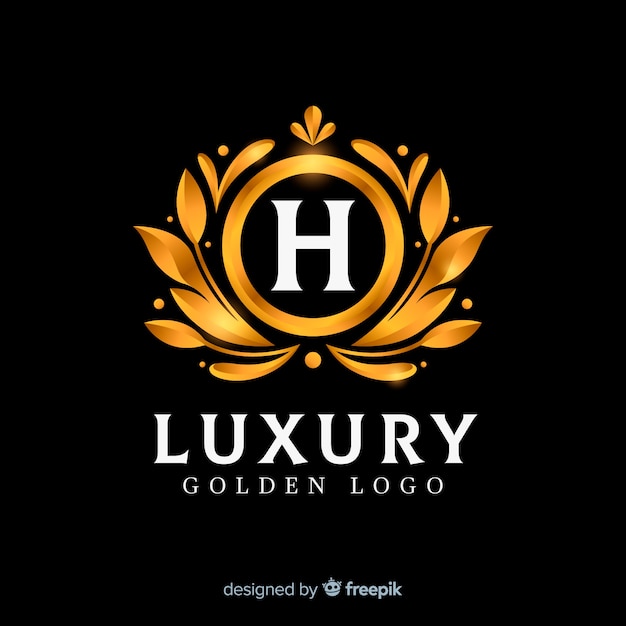 Logo dorado elegante estilo plano