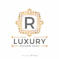 Vector gratuito logo dorado elegante estilo plano