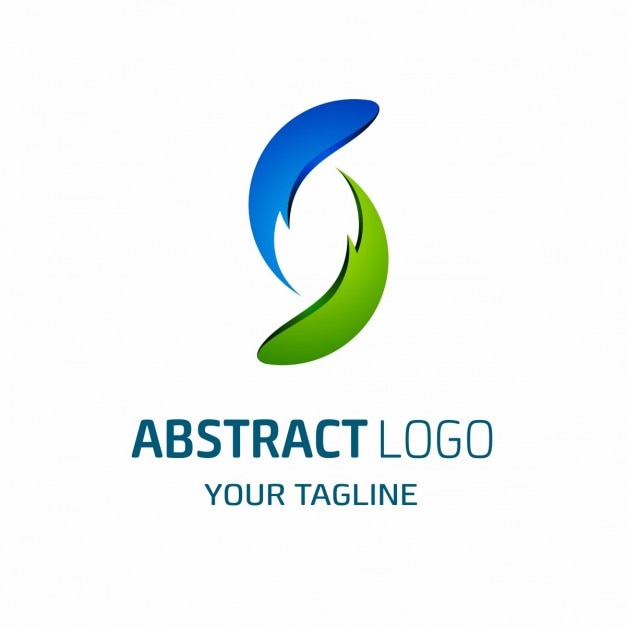 Vector gratuito logo de formas abstractas azul y verde