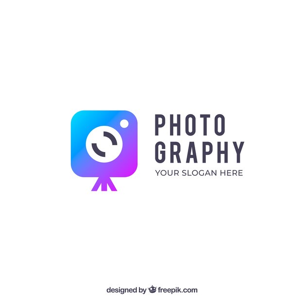 Logo de fotografía con colores degradados