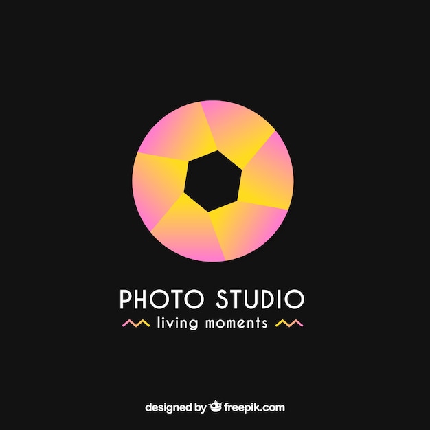 Vector gratuito logo de fotografía con colores degradados