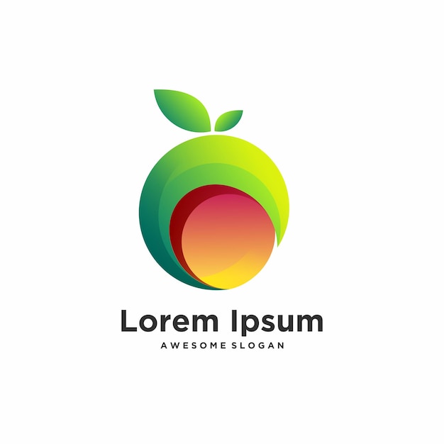 Logo de frutas coloridas ilustraciones degradadas