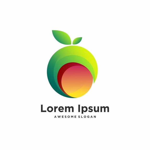 Logo de frutas coloridas ilustraciones degradadas