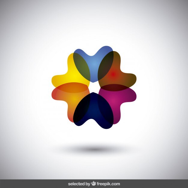 Logo hecho con corazones de colores