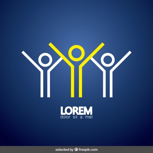 Logo hecho con tres iconos humanos