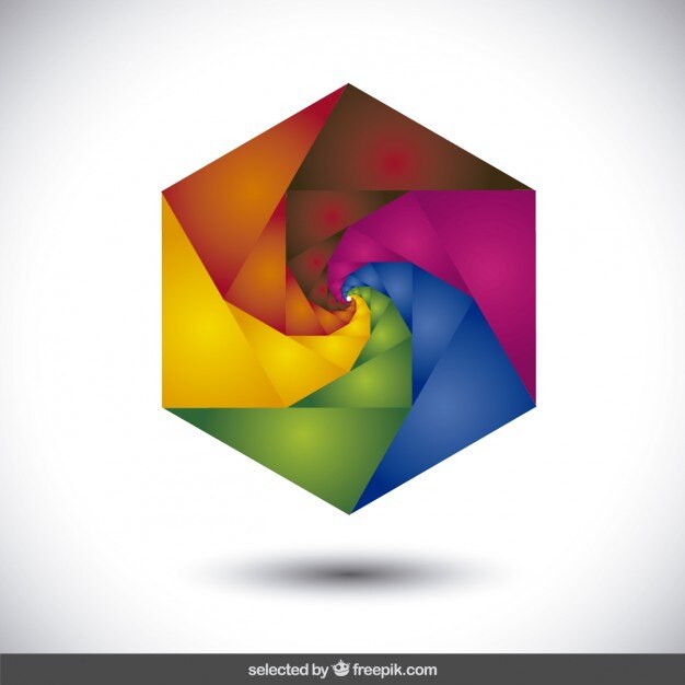 Logo hexagonal colorido