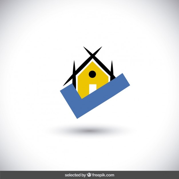 Vector gratuito logo inmobiliaria con icono de marca