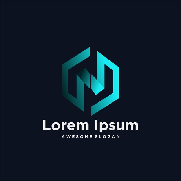 Logo letras únicas coloridas ilustraciones degradadas