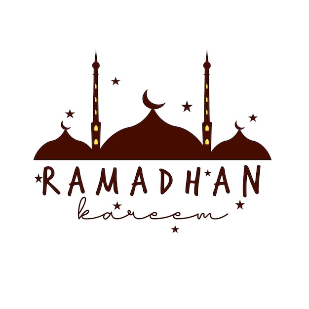 Vector gratuito un logo marrón y blanco para ramadan kareem.