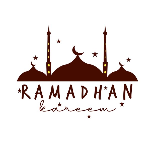 Un logo marrón y blanco para ramadan kareem.