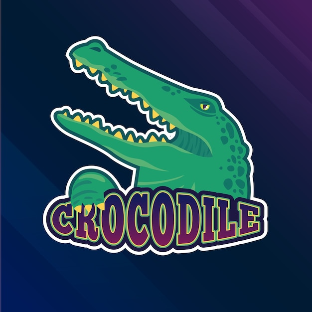 Vector gratuito logo de mascota con cocodrilo