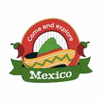 Vector gratuito logo de méxico dibujado a mano