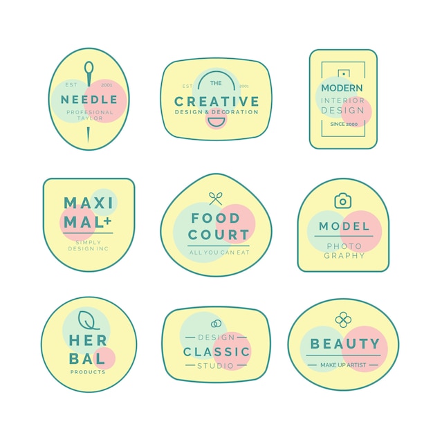 Logo minimalista en colores pastel