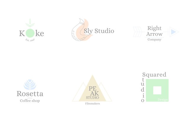 Logo minimalista en colores pastel