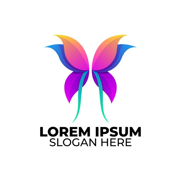 logo moderno de mariposa