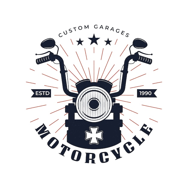 Logo de moto vintage dibujado a mano