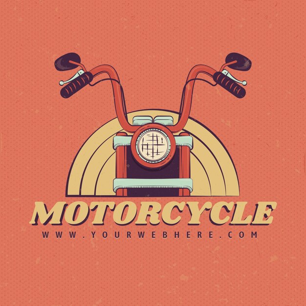 Logo de moto vintage dibujado a mano