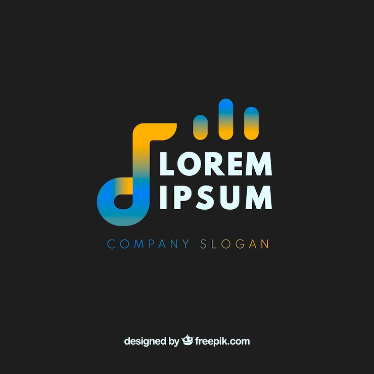 Vector gratuito logo de música con estilo de degradado