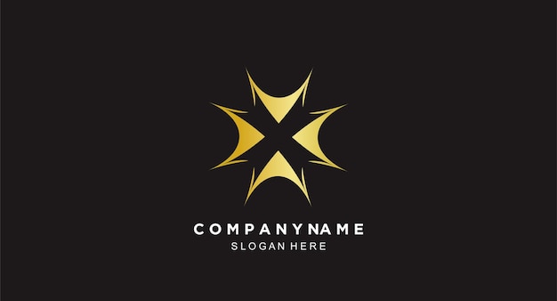 Un logo negro con una estrella dorada en el medio.