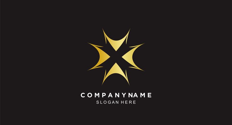 Vector gratuito un logo negro con una estrella dorada en el medio.