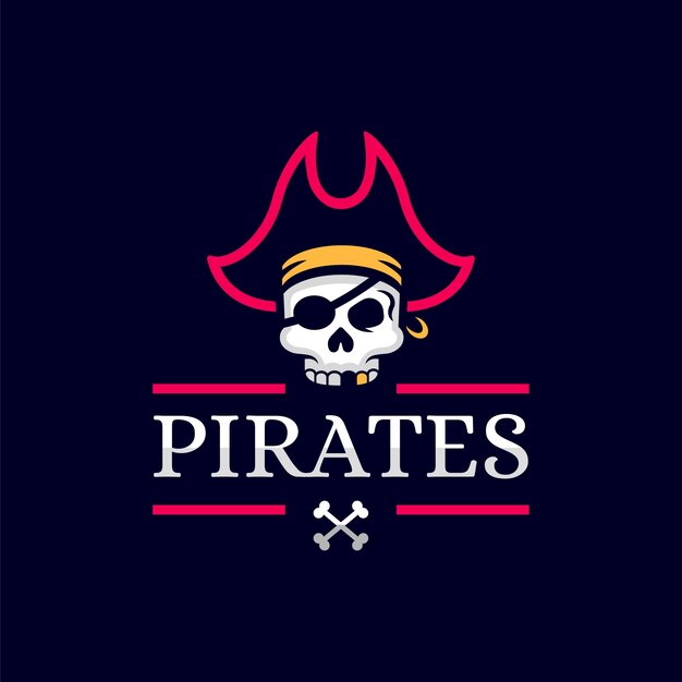 Logo pirata de diseño plano