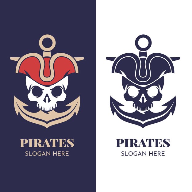 Logo pirata de diseño plano