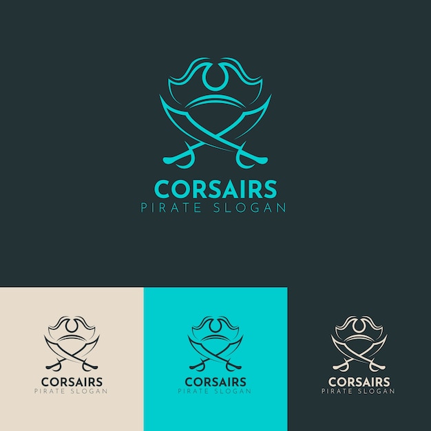 Logo pirata de diseño plano