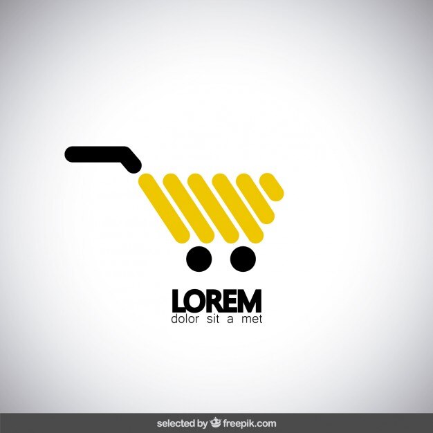 logo rayado de carrito de compra