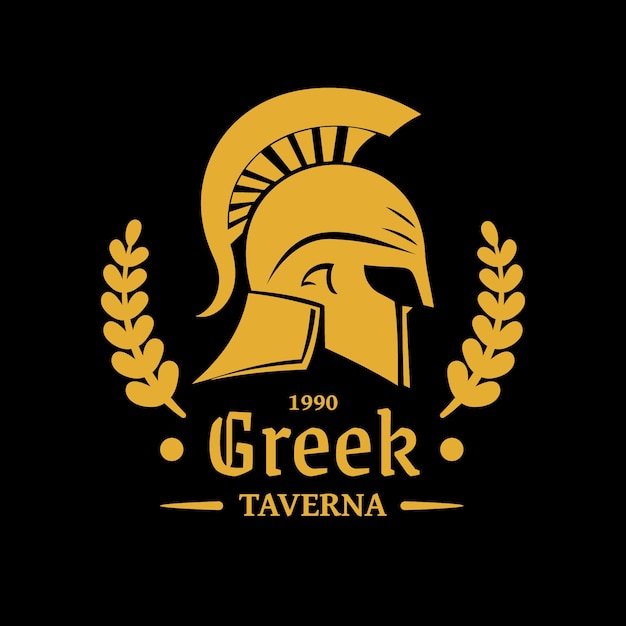 Logo de taberna griega dibujado a mano