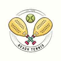 Vector gratuito logo de tenis de playa dibujado a mano