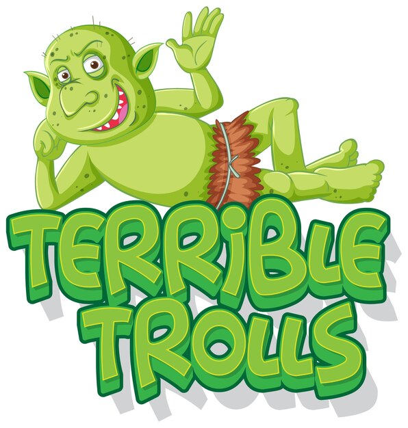Logo de terribles trolls sobre fondo blanco.