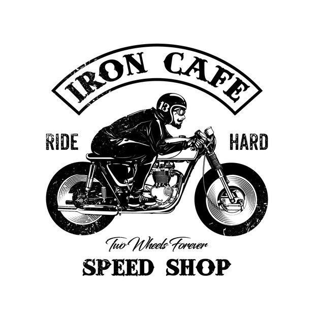 Logo de tienda con diseño de moto