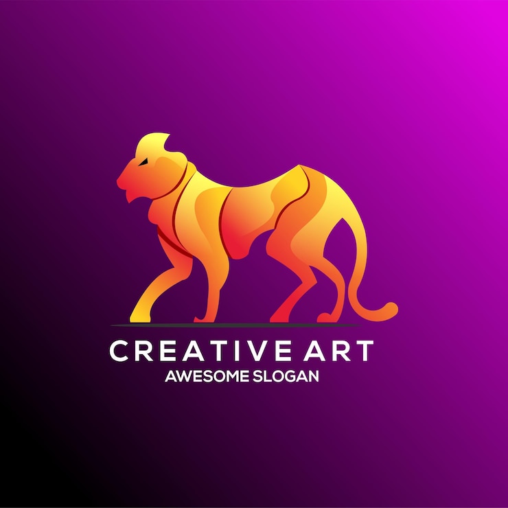 Vector gratuito logo tigre degradado colorido diseño