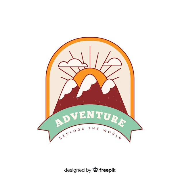 Vector gratuito logo vintage de aventura