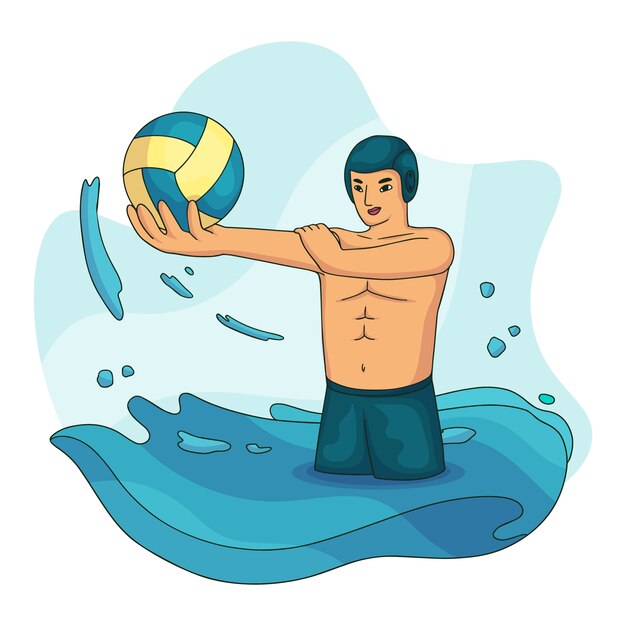 Logo de waterpolo dibujado a mano
