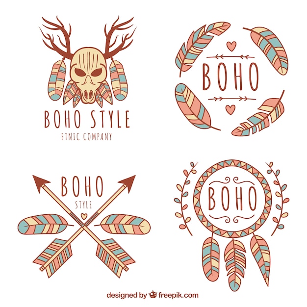 Logos de colores en estilo boho