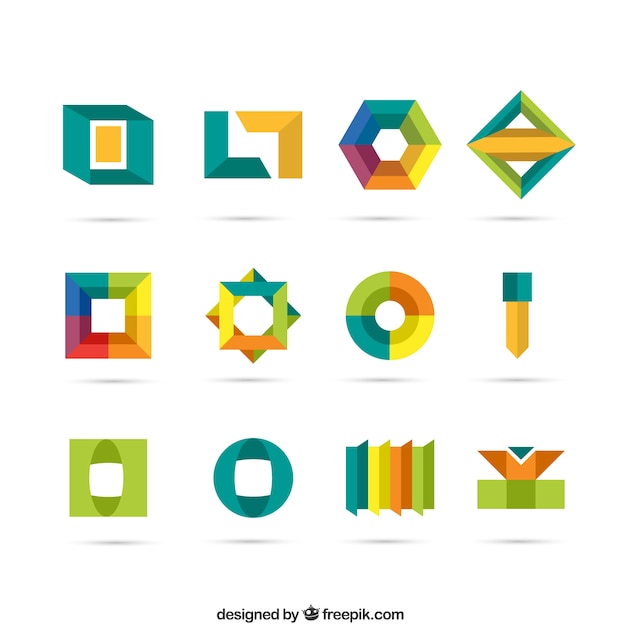Vector gratuito logos coloridos abstractos