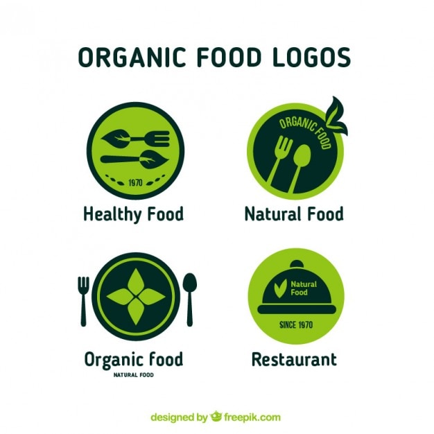 Vector gratuito logos de comida orgánica