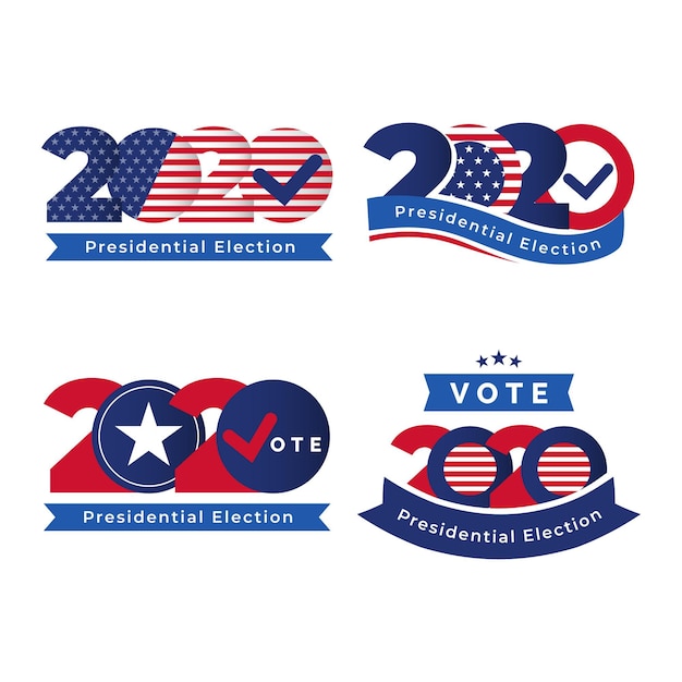 Vector gratuito logos de las elecciones presidenciales de ee. uu. 2020