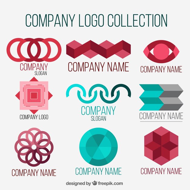 Logos de empresa fantásticos con formas geométricas