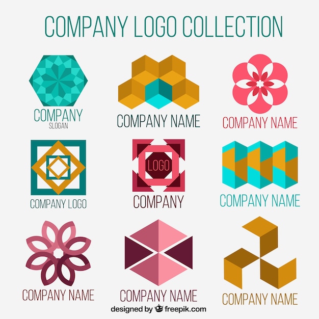 Vector gratuito logos de empresas con formas abstractas