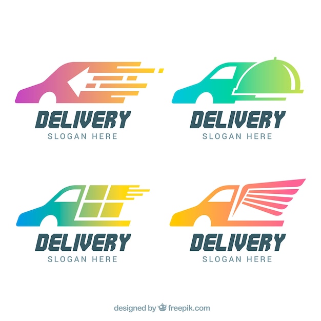 Vector gratuito logos de entrega para empresas