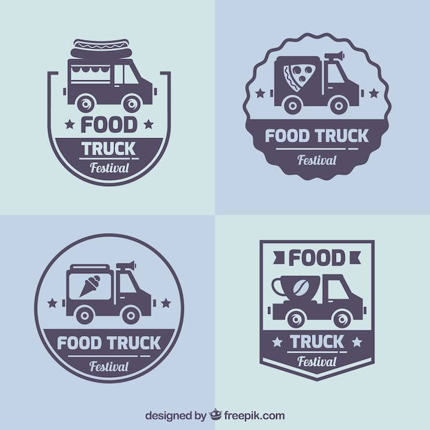 Logos de food truck con estilo retro