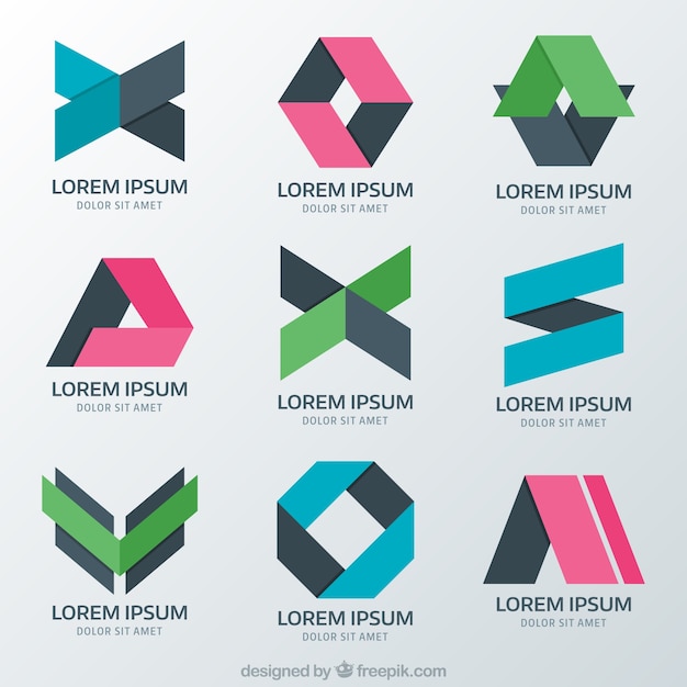 Logos de psicología con diferentes figuras abstractas