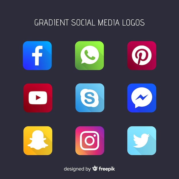 Vector gratuito logos de redes sociales en color degradado