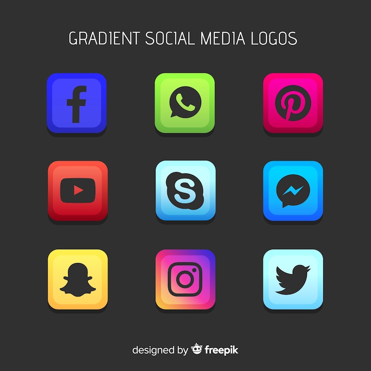 Vector gratuito logos de redes sociales degradados