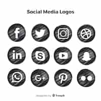 Vector gratuito logos de redes sociales en negro