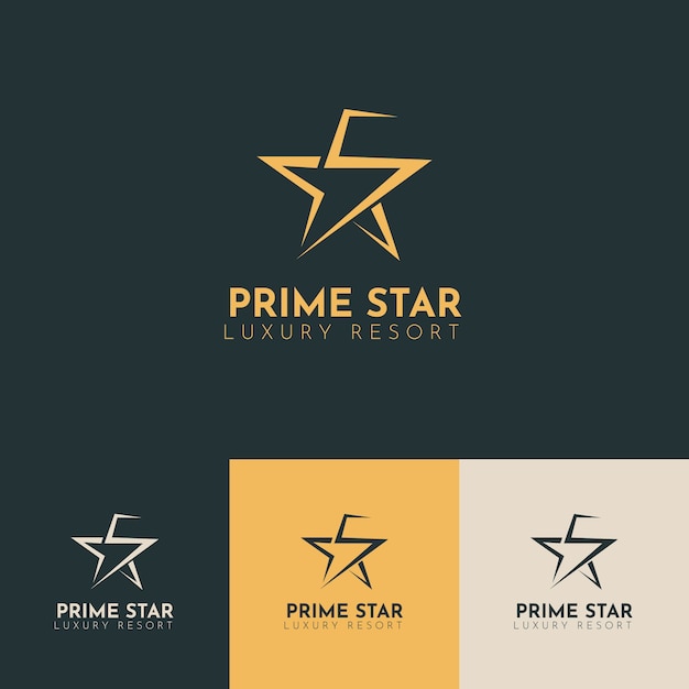 Logotipo de 5 estrellas de diseño plano