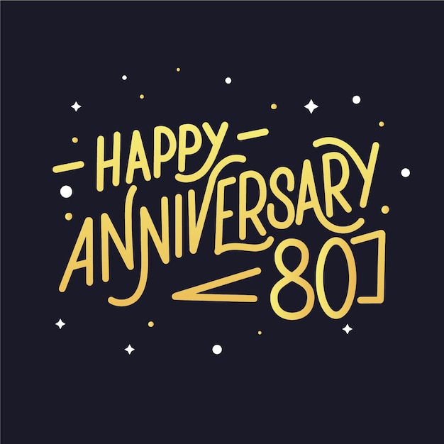 Logotipo del 80 aniversario dibujado a mano